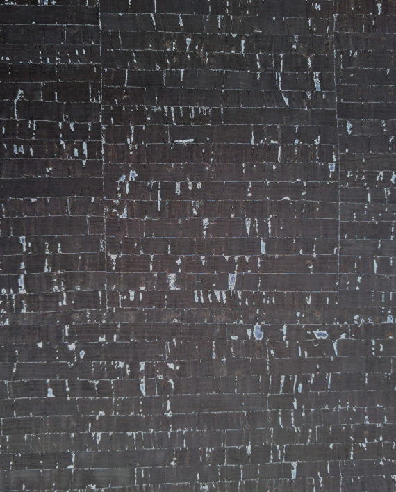 Natural Cork Fabric - Black with Silver
