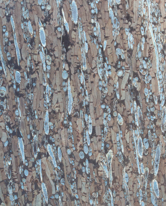 Natural Cork Fabric - Cork & Fennel Blue